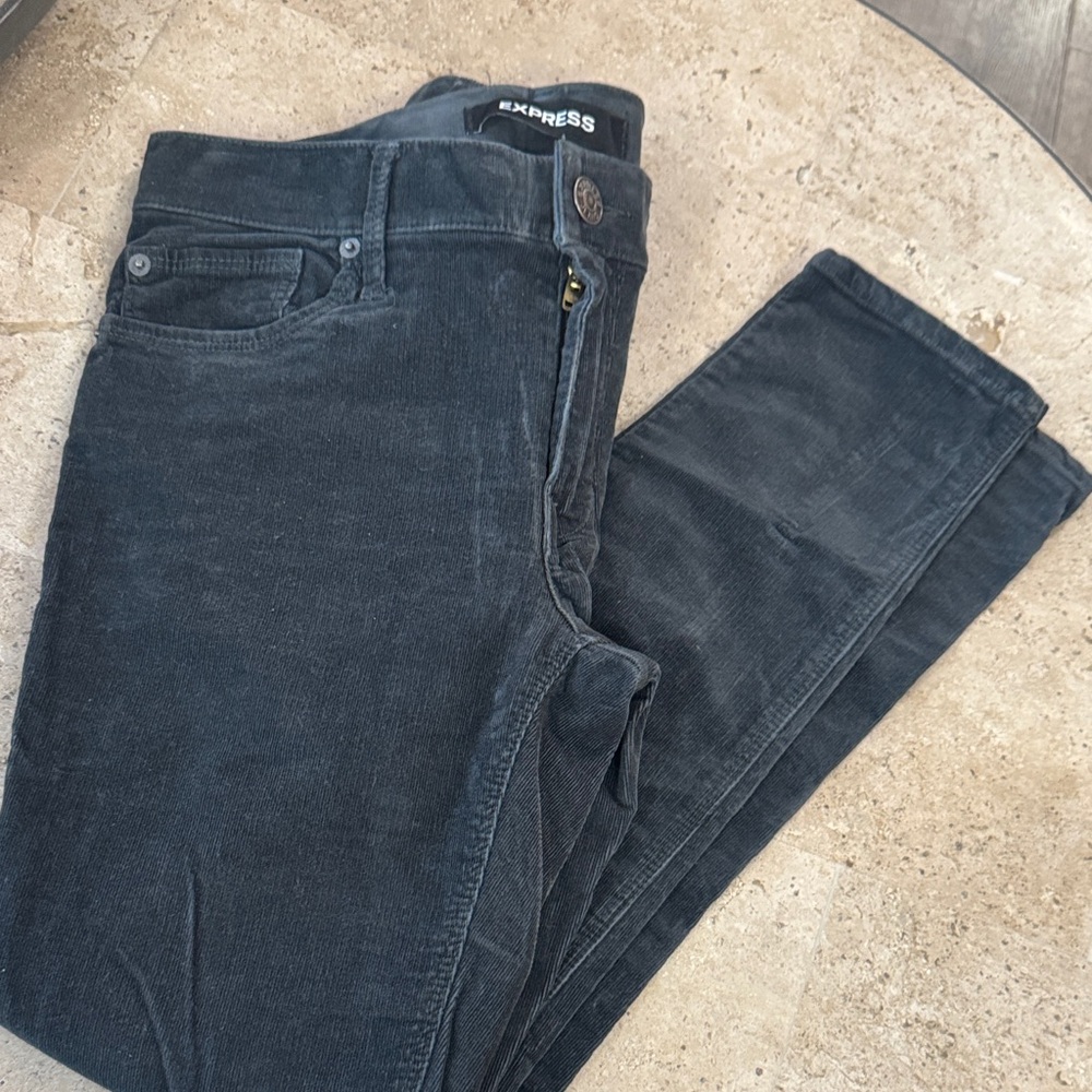 Express Charcoal Corduroy Trousers
